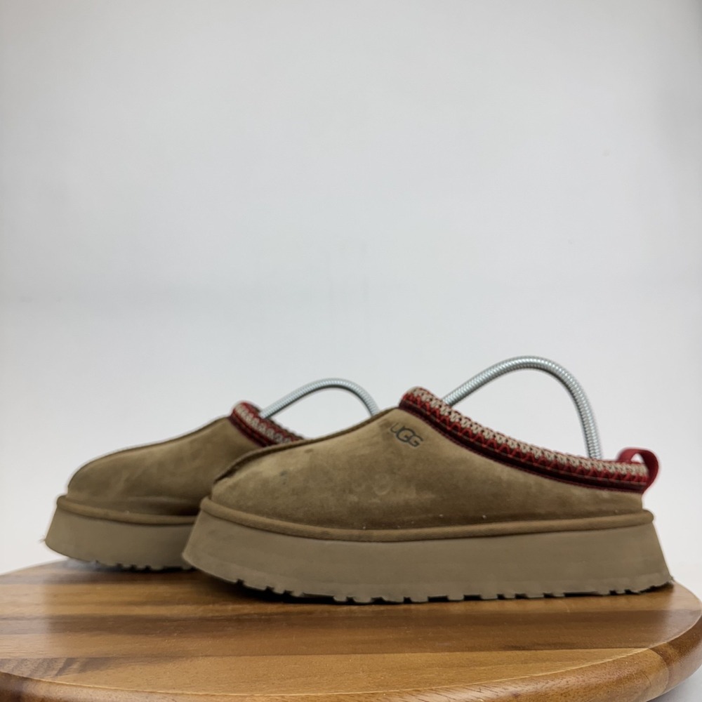 Womens‎ Ugg Tazz II Chestnut Suede Sheepskin Lining Platform Slippers Size 9 M - Picture 2 of 8